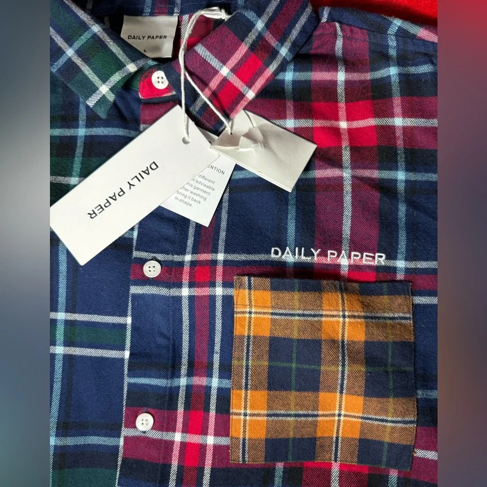 Daily Paper Hocheck Multi Colored Flannel Shirt Large - Picture 2 of 6